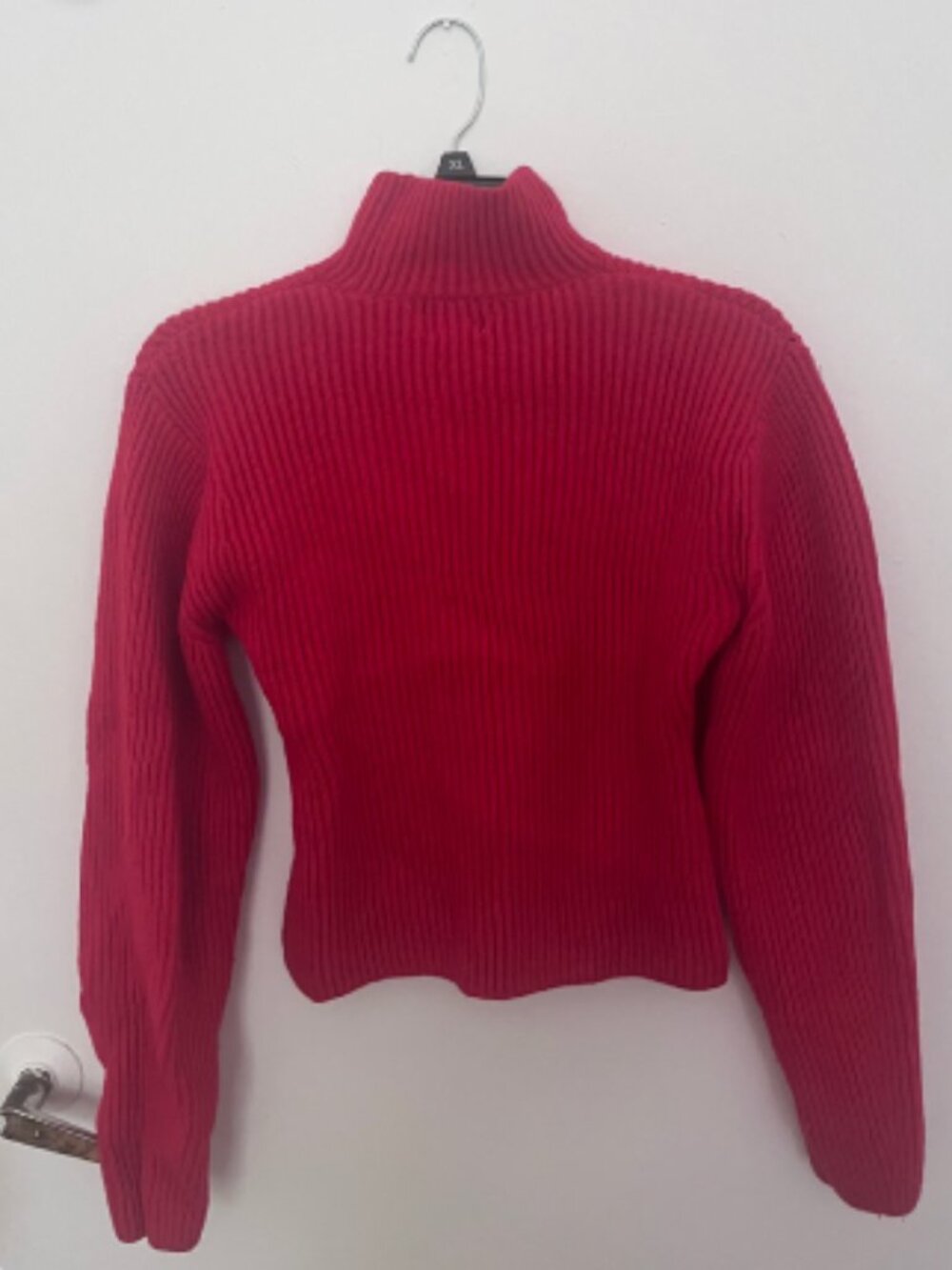 H&M Berry-Red Ribbed Turtleneck Sweater